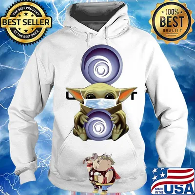 Star wars baby yoda hug ubisoft mask covid-19 s Hoodie