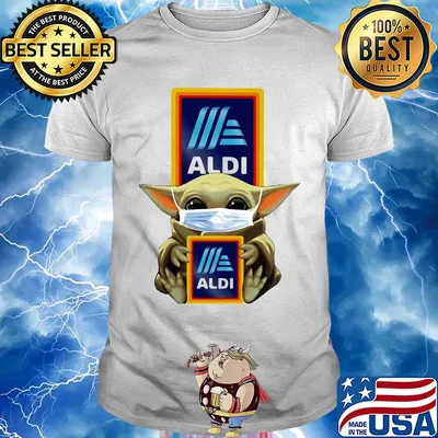 Star wars baby yoda mask hug aldi shirt