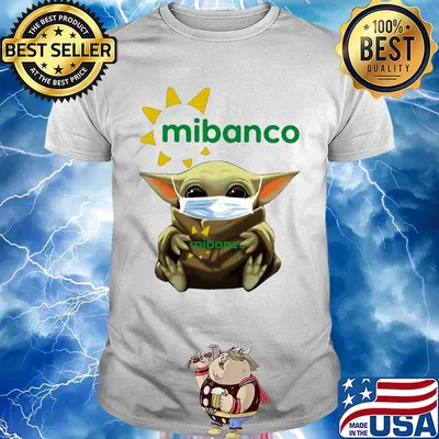 Star wars baby yoda mask hug mibanco shirt