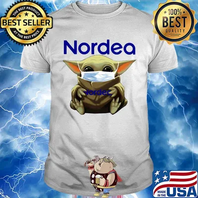 Star wars baby yoda mask hug nordea shirt