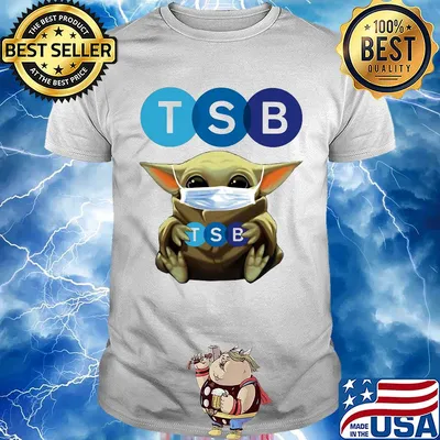Star wars baby yoda mask hug tsb bank shirt