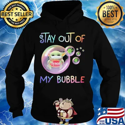 Star wars baby yoda mask hug tyson stay out of my bubble covid-19 s Hoodie