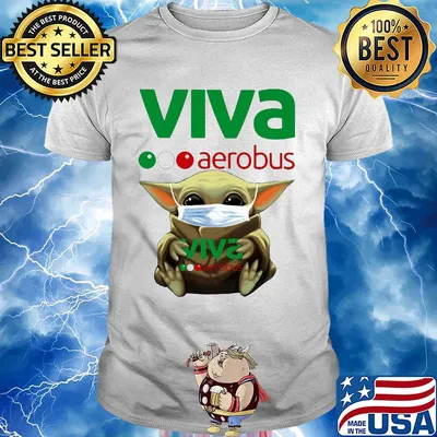 Star wars baby yoda mask hug viva aerobus shirt