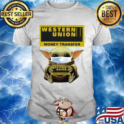 Star wars baby yoda mask hug western union money transfer shirt