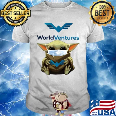 Star wars baby yoda mask hug world ventures shirt