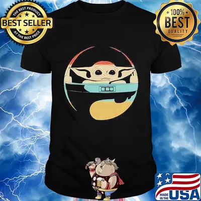 Star wars baby yoda sunset vintage shirt