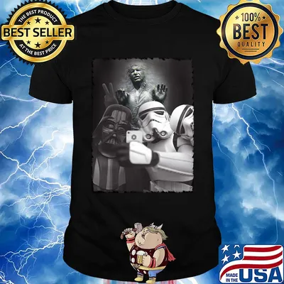 Star wars darth vader and stormtroopers selfie han solo frozen carbonite shirt