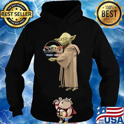 Star wars master yoda hug baby yoda s Hoodie
