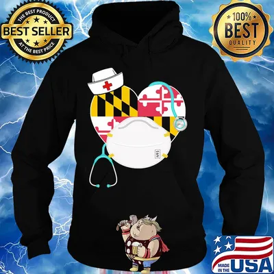 State Symbol of Maryland nurse S6N heart mask s Hoodie