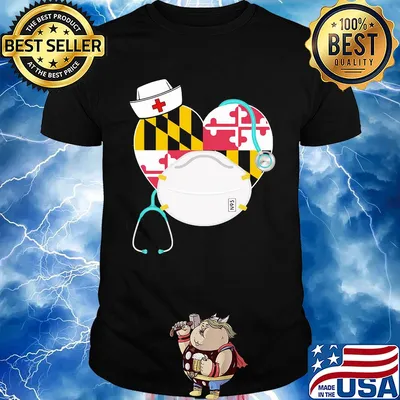 State Symbol of Maryland nurse S6N heart mask shirt