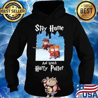 Stay home and watch harry potter characters chibi wear mask s Hoodie