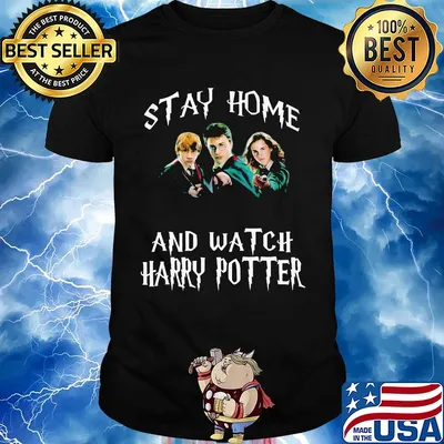 Stay home and watch harry potter characters shirt