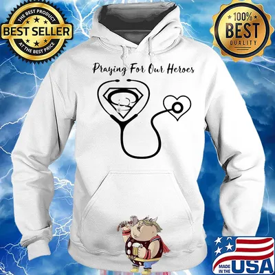 Stethoscope heart praying for our heroes s Hoodie