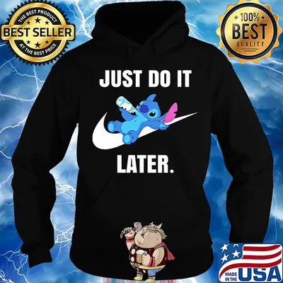 Stitch drinking milk nike just do it later s Hoodie