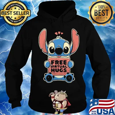 Stitch free virtual hugs heart s Hoodie
