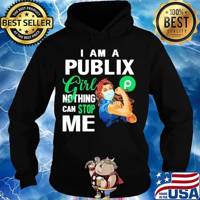 Strong woman mask I am a publix girl nothing can stop me logo s Hoodie