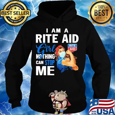 Strong woman mask I am a rite aid girl nothing can stop me s Hoodie