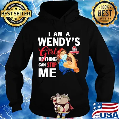 Strong woman mask i am a wendy's girl nothing can stop me s Hoodie
