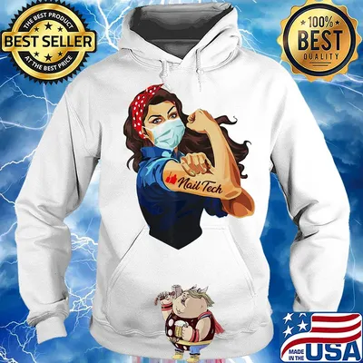 Strong woman mask tattoos nail tech s Hoodie