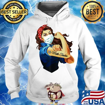 Strong woman tattoos math teacher mask covid-19 s Hoodie