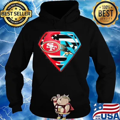 Superhero san francisco 49ers and san jose shark diamond american flag independence day s Hoodie