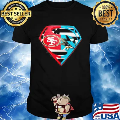 Superhero san francisco 49ers and san jose shark diamond american flag independence day shirt