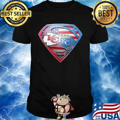 Superman kansas city chiefs and kansas city royals american flag independence day shirt