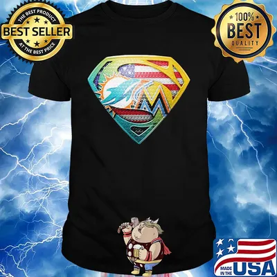 Superman miami dolphins american flag independence day shirt