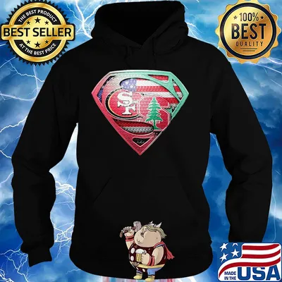 Superman san francisco 49ers vs spine american flag independence day s Hoodie