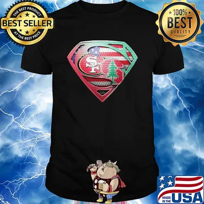 Superman san francisco 49ers vs spine american flag independence day shirt