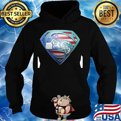 Superman seattle seahawks and seattle mariners american flag independence day s Hoodie
