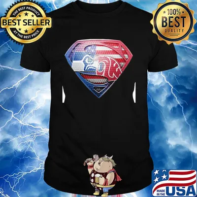 Superman seattle seahawks and washington state cougars american flag independence day shirt