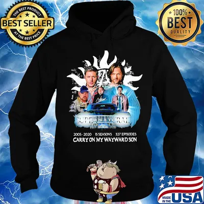 Supernatural family don't end with blood 2005 2020 15 seasons 327 episodes carryon my wayward son characters signatures s Hoodie
