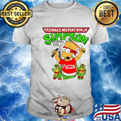 Teenage Mutant Ninja Simpson kowabunga Dude Pizza shirt