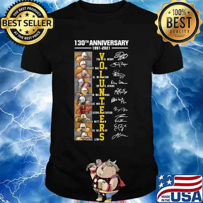 Tennessee Volunteers 130th anniversary 1891-2020 signatures shirt