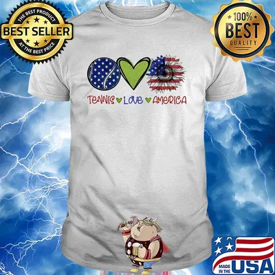 Tennis love heart sunflower American flag veteran Independence Day shirt