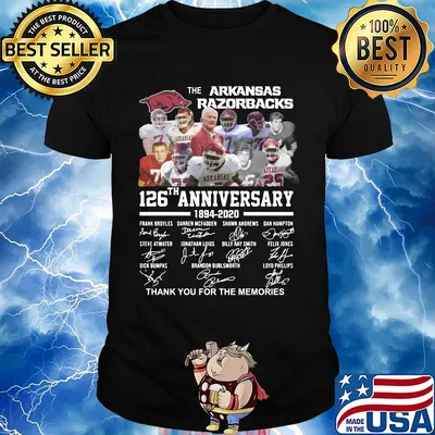 The arkansas razorbacks team 126th anniversary 1894 2020 thank you for the memories signatures shirt