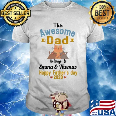 The awesome dad before to emma and thomas happy father's day 2020 Cat shirt