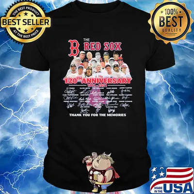 The boston red sox 120th anniversary 1901 2021 thank you for the memories signatures shirt