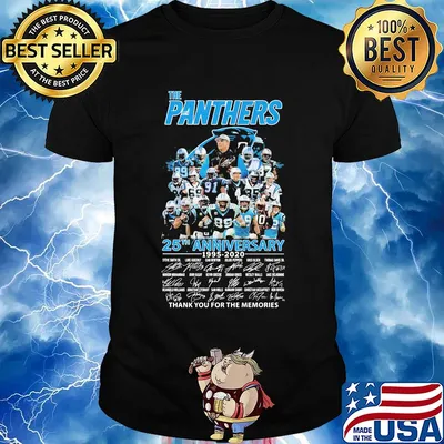 The carolina panthers 25th anniversary 1995 2020 thank you for the memories signatures shirt