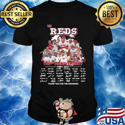 The Cincinnati Reds baseball 140th anniversary 1881 2021 thank you for the memories signatures shirt