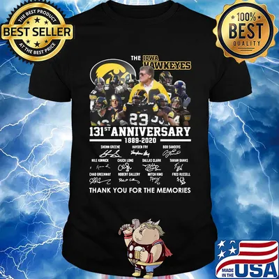 The iowa hawkeyes team 131th anniversary 1889 2020 thank you for the memories signatures shirt