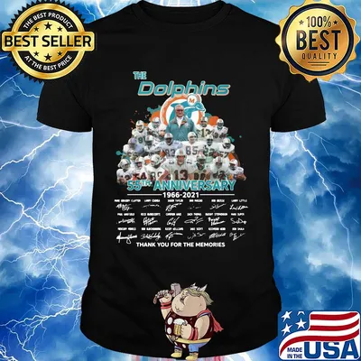 The miami dolphins 55th anniversary 1966 2021 thank you for the memories signatures shirt