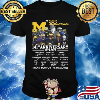 The michigan wolverines team 141th anniversary 1879 2020 thank you for the memories signatures shirt