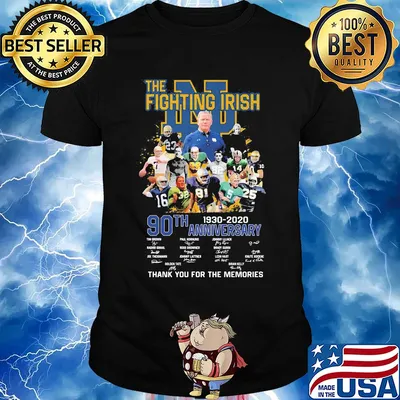 The notre dame fighting irish 90th anniversary 1930 2020 thank you for the memories signatures shirt