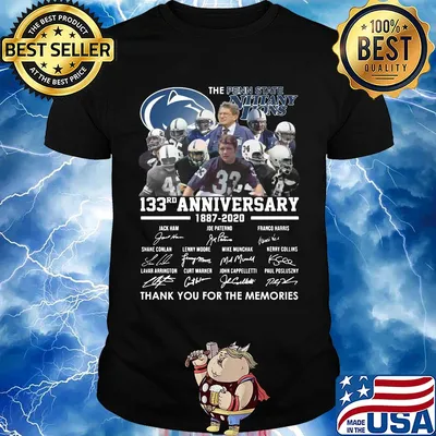 The penn state nittany lions 133rd anniversary 1887 2020 thank you for the memories signatures shirt