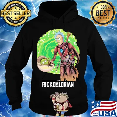 The Rickdalorian Baby Yoda and Rick Morty s Hoodie