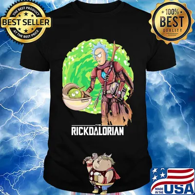 The Rickdalorian Baby Yoda and Rick Morty shirt