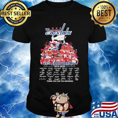 The washington capitals 46th anniversary 1974 - 2020 thank you for the memories signatures shirt