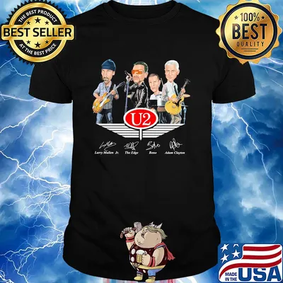 U2 larry mullen jr the edge bono adam clayton signatures shirt